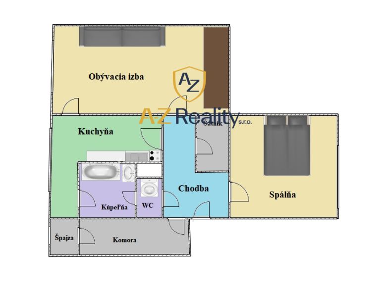 Sale One bedroom apartment, One bedroom apartment, Rákocziho, Komárno,